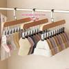 Multifunctional Wooden Garment Hanger 10 Adjustable Clip For Space Saving Vertical Organization Of Hats And Clothes