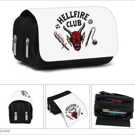 Stranger Things 5 Pencil Case, Large Capacity Multi-Layer Storage, Wear-Resistant Oxford Cloth Student Stationery Bag