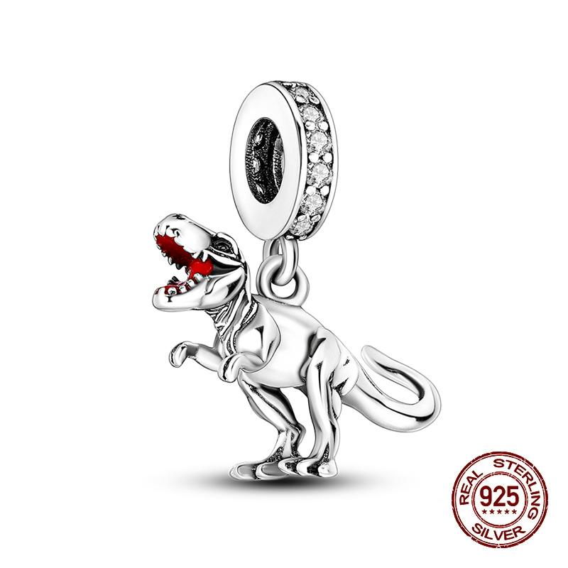 New Copper Fashion Dinosaurs Cats Dog Lions Animal Charms Beads Fit Pan Original Bracelet Diy Birthday Jewelry For Women