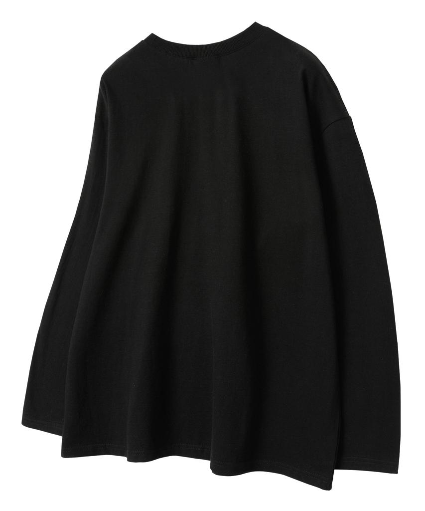 UNION GARMENTS Plain Loose Fit Long Sleeve T-Shirt Black [Basic Or Ribbed]