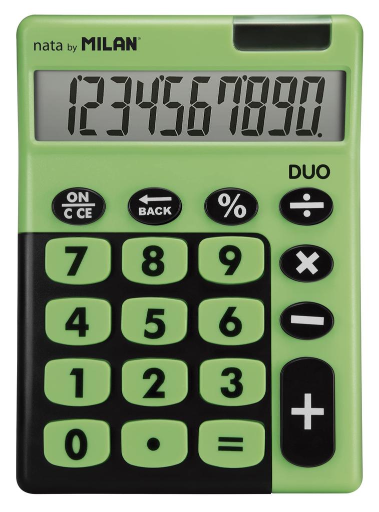 MILAN Calculator with Big Light 150610TDGRBL 10-Digit Keys, Green,