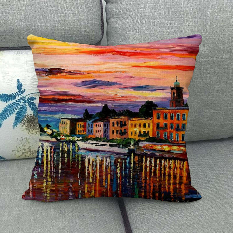 Painted Character Series Digital Printing Short Plush Pillow Covers Decorative For Car Sofa Office Cushion Cover Home Goods