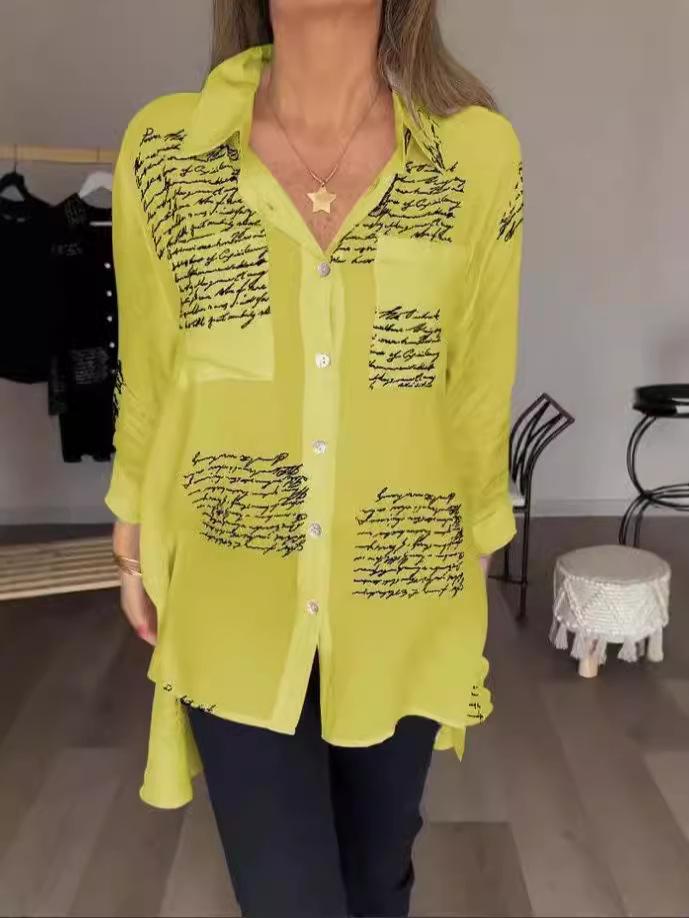 2025 Women's Spring/Summer Swallowtail Print Loose Fit Shirt - European & American Style