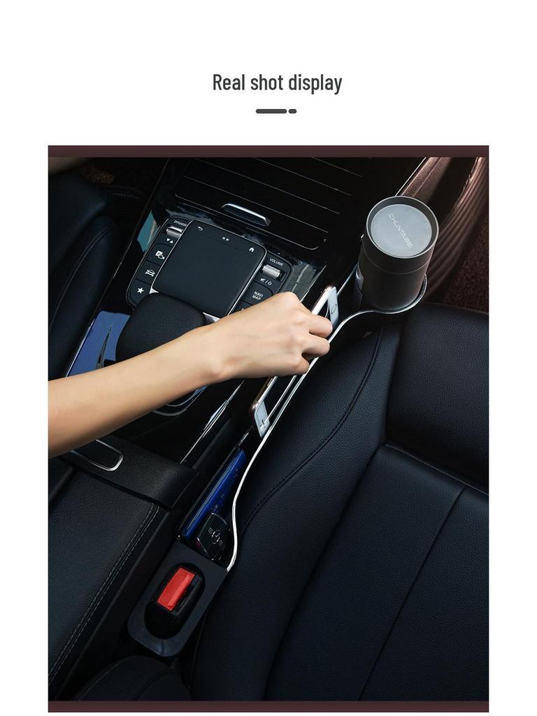 Universal Car Seat Gap Organizer - Leakproof, Multifunctional Storage for Driver & Passenger.