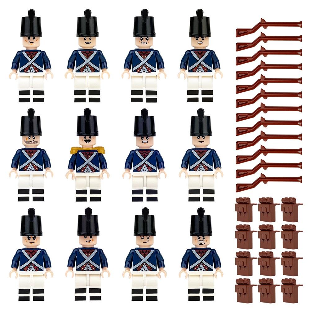 Medieval Royal Navy Napoleonic Wars Minifigure Building Blocks General Marshal Soldiers Knight Weapon Medieval Military Brick
