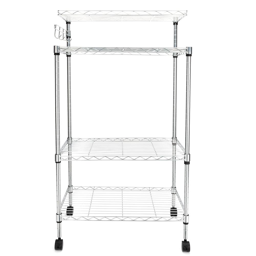 US 4Tier Kitchen Bakers Rack Microwave Oven Stand Storage Cart Workstation Shelf Kitchen Furniture