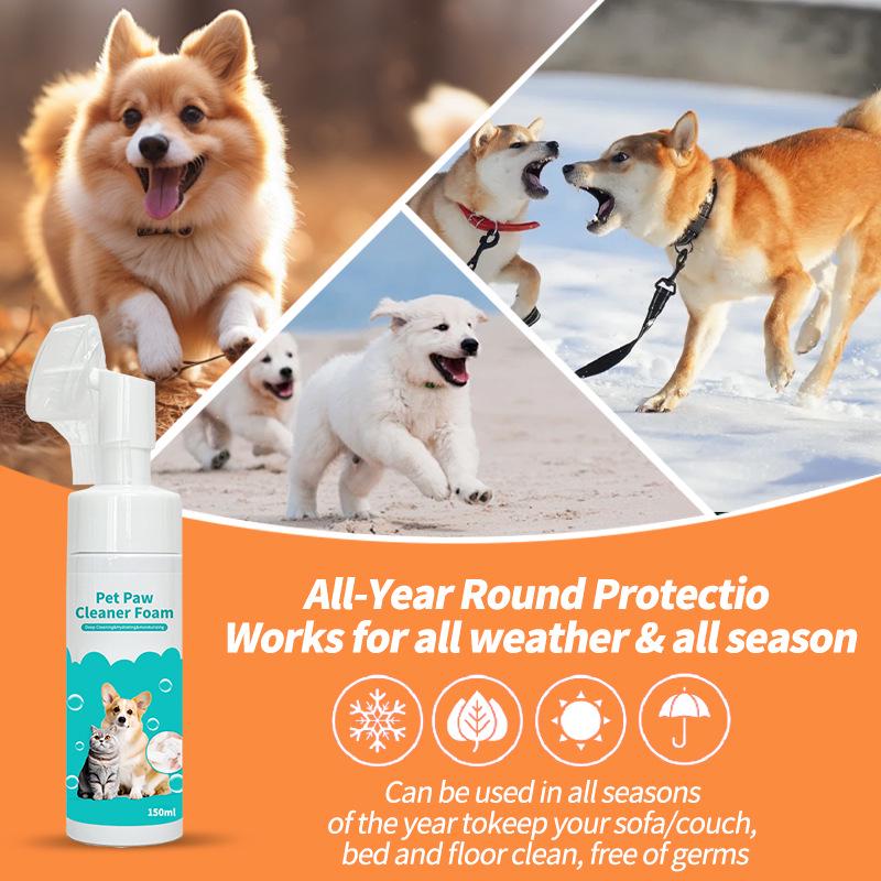 Cross-Border Pet Paw Cleaning Foam for Dogs & Cats - No Rinse, 150ml