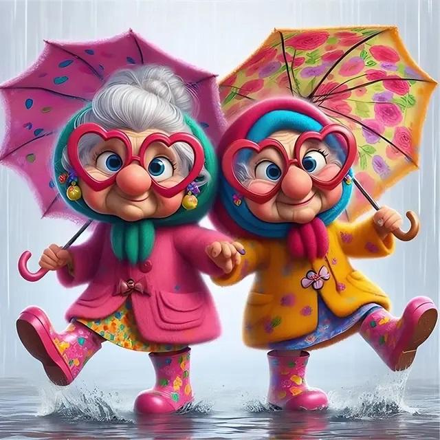 

Забавная пожилая пара 5D DIY Алмазная живопись Портрет Новинка 2024 Полная алмазная вышивка Дерзкая счастливая бабушка Ручная мозаика Домашнее искусство Full Round 30x30CM