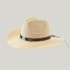 Unisex Bohemian Style Western Cowboy Straw Hat, Face-Slimming, Retro Panama Design with Sun Protection.