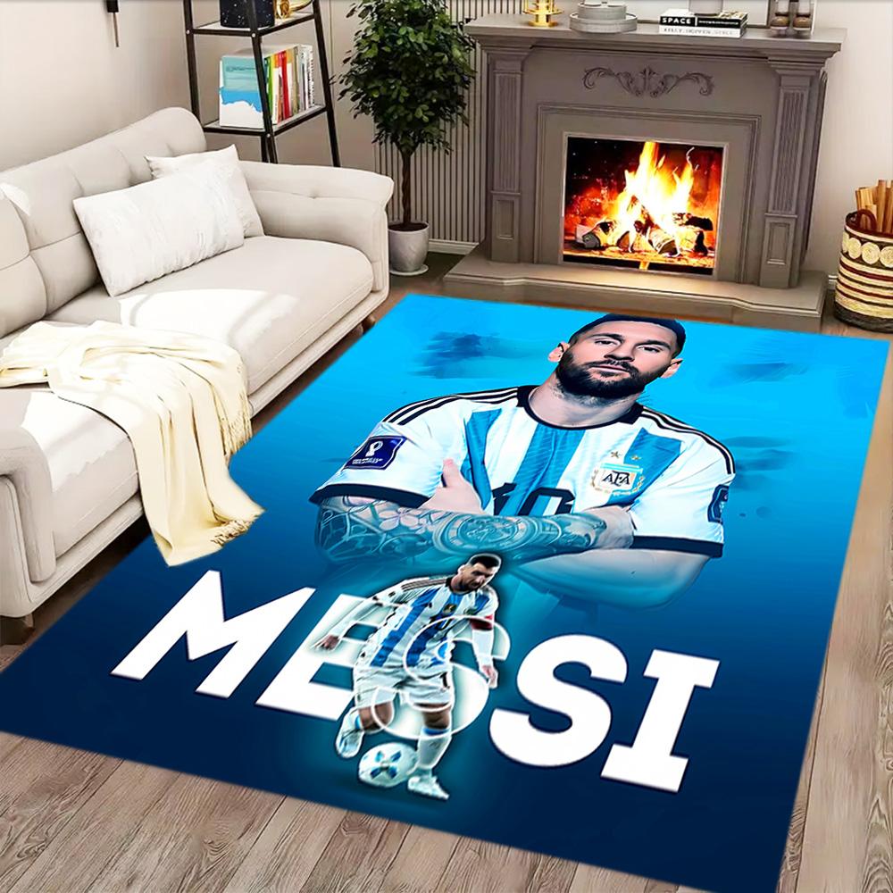 Argentina Messi Celebration rug for living rooms, bedrooms, home décor, and as gifts.