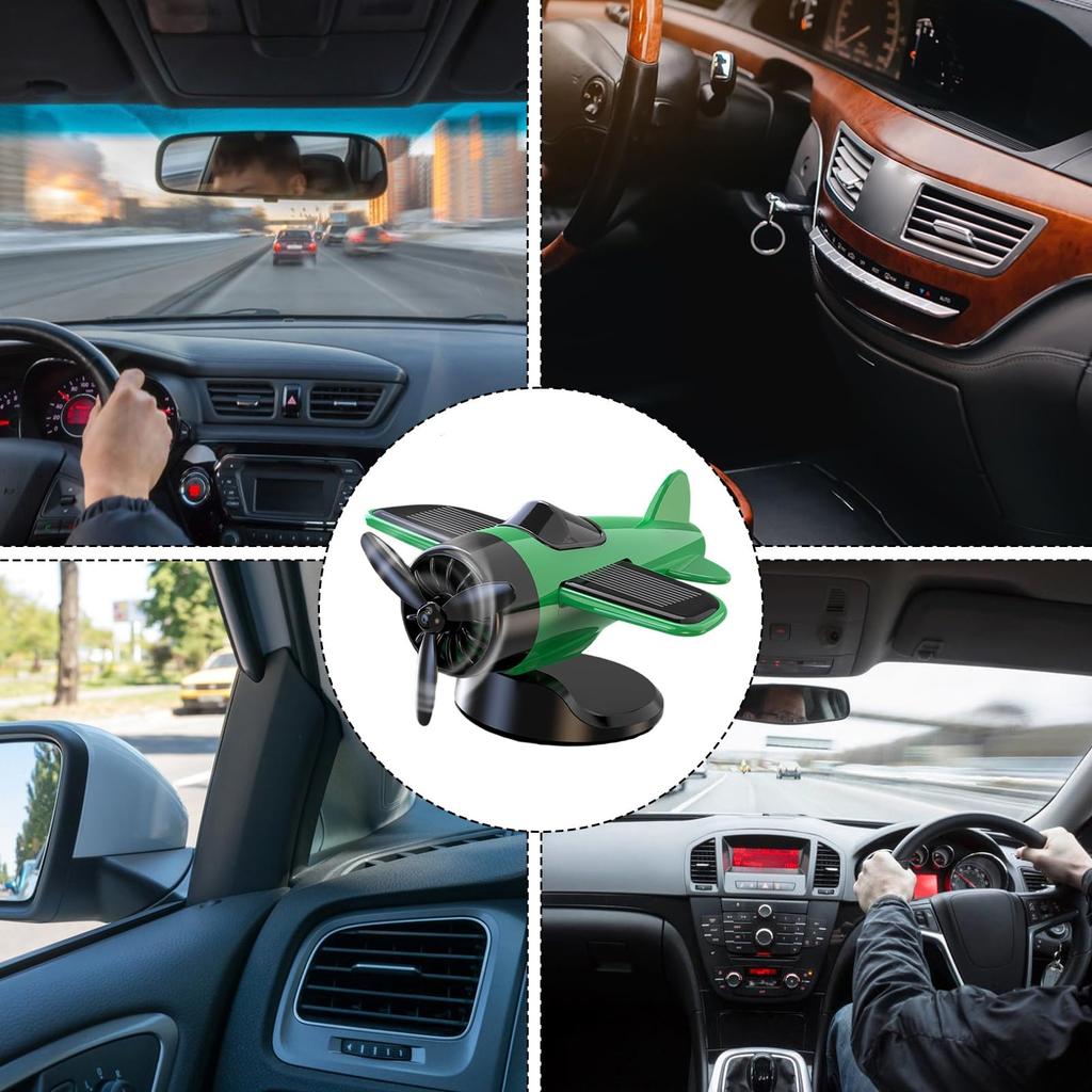 Solar Powered Car Decoration, Dashboard Decoration, Rotating Drifting Fan Collectible for Men and Women