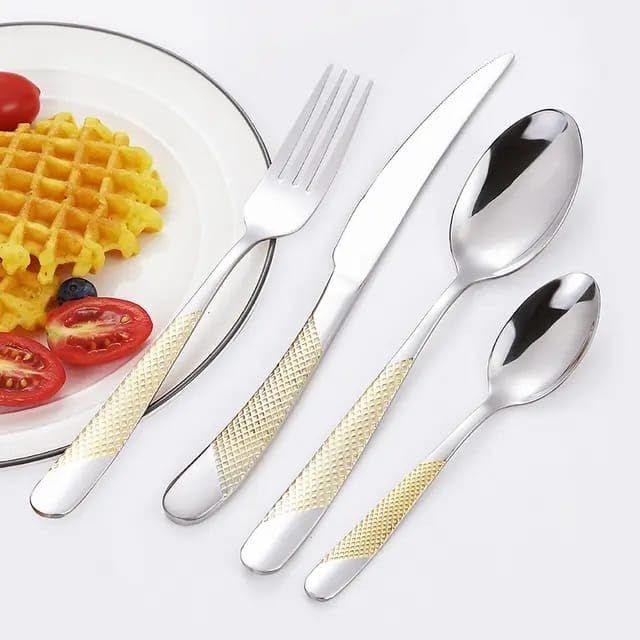 Zrcadlově leštěná pozlacená nerezová příborová sada měděná sada příborů barva růžového zlata lžíce barva příborová sada