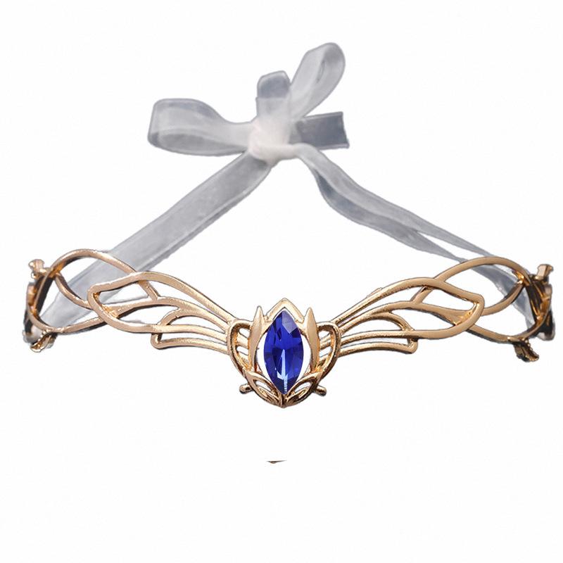 Goddess Cosplay Forehead Elves Crowns Tiara Women Man Vintage Ribbon Headband Hair Accessories Crown Wedding Headwear
