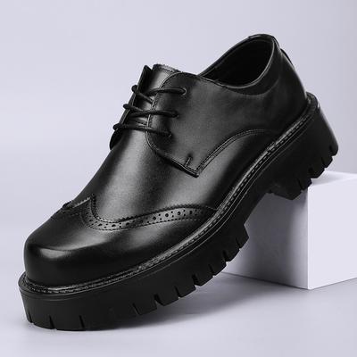Genuine Leather Men Casual Shoes British Style Mens Oxfords Shoes New Design Brogue Shoes Thick Bottom Man Formal Dress Footwear