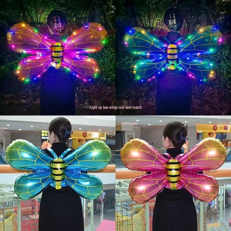 Flashing Luminous Bee Wings Balloon Toy - Kids' Inflatable Festival Gift