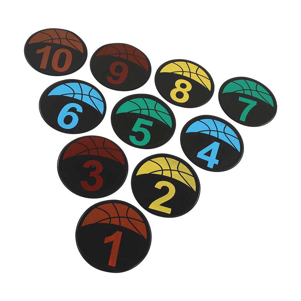 Flat Cones Spot Markers Numbered Floor Spot Markers Set Soccer Basketball Sports Speed Agility