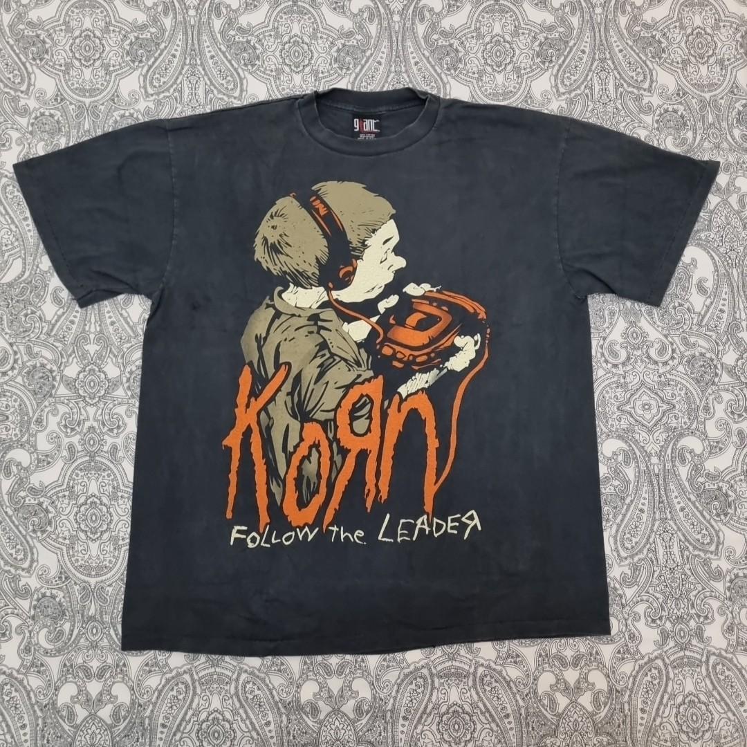 

Vintage Korn T-Shirt Mens Womens Tees Top Follow The Leader Single Stitch Graphic Print L