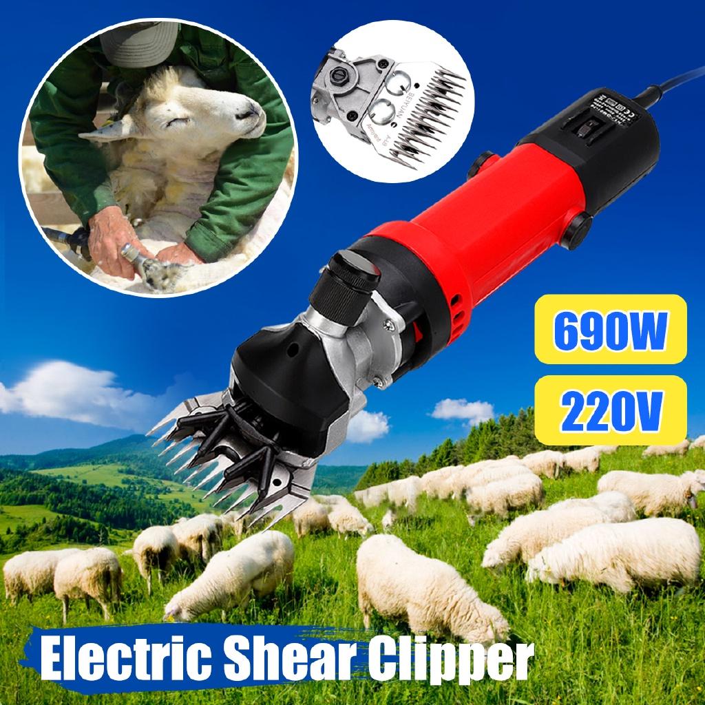 690W  Red Electric Shearing Clipper Pet Sheep Shear Alpaca Goat Farm Wool Cut Trimmer