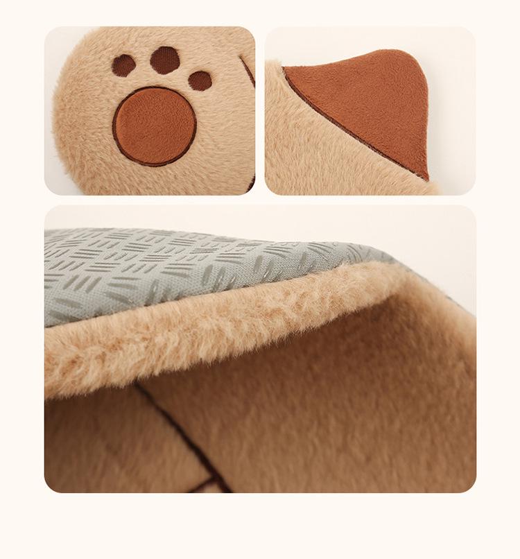Universal Shy Cat Plush Winter Car Seat Cushion - Non-Shedding, Cartoon Design for Five Seats
