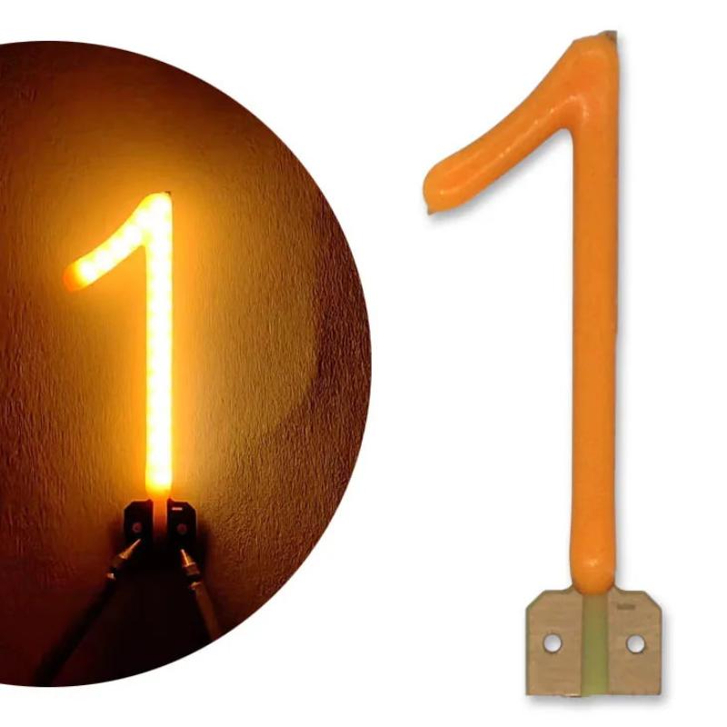 Number 0/1/2/3/4/5/6/7/8/9 Led Filament Dc 3V Cob Edison Yellow White Diy Candle Led Diodes Party Decoration Light Accessories