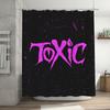 Toxic Pink & Black Bold Graphic Print Shower Curtain - Durable Polyester Bathroom Decor with Grommets, Machine Washable
