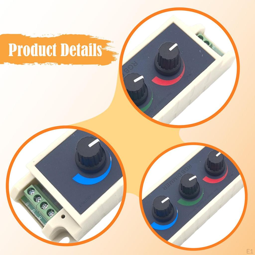 RGB Knob Dimmer Dimmable Rotary Switch Compact Easy to Use 3 Keys