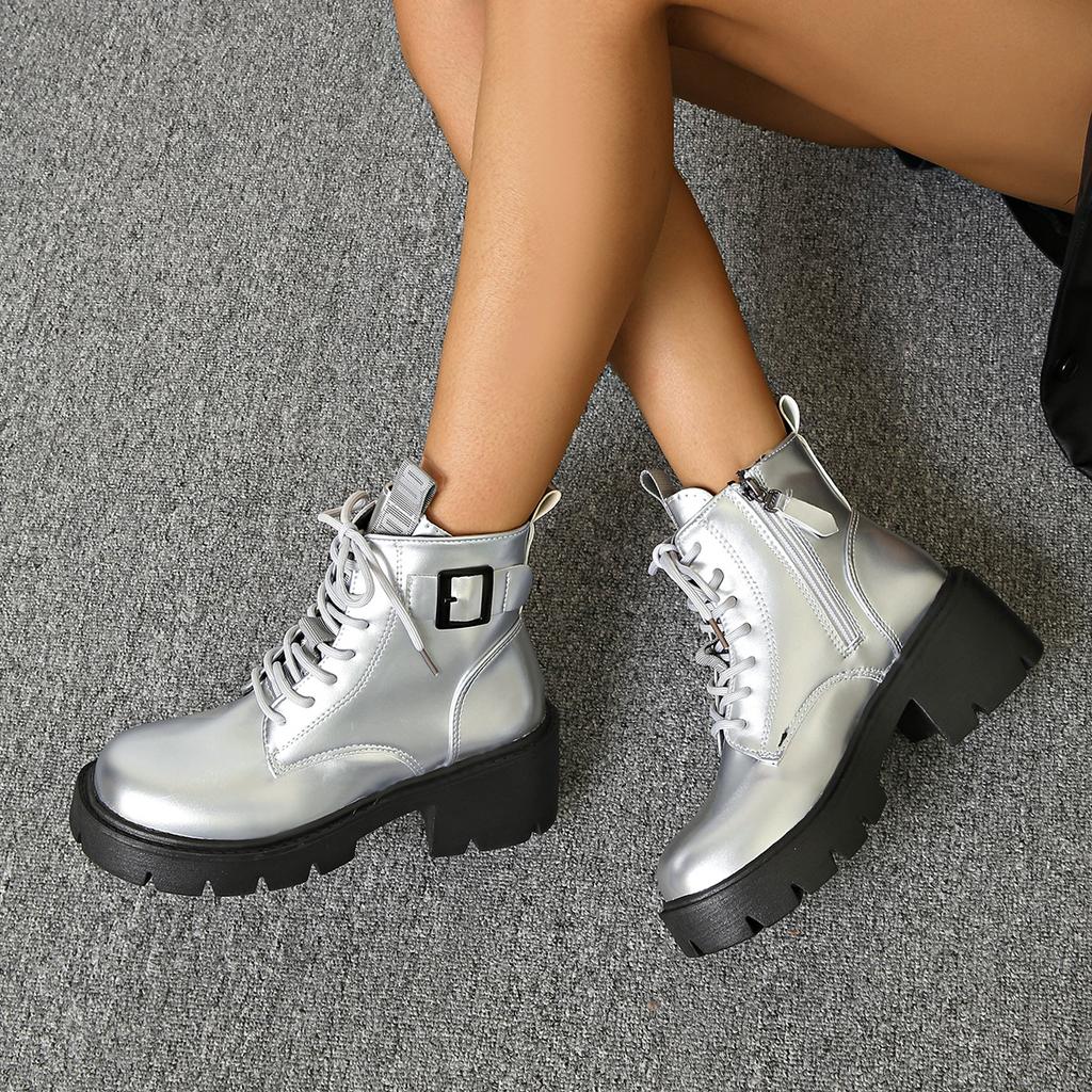 Thick-soled British Martin boots women's 2025 autumn and winter new heightening fashion versatile small side zipper short boots