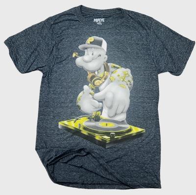 Men's T Shirt-Popeye the Sailor Man-DJ Popeye- Cartoon American Classic T-Shirt