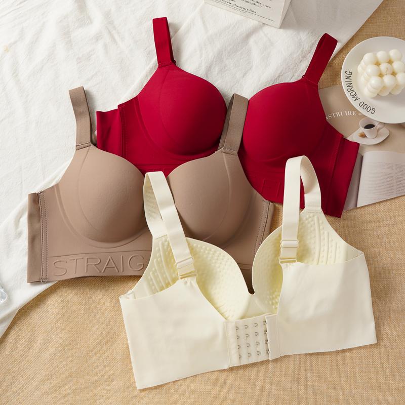 Women's Seamless Tank Top Bra Comfortable Push-Up Bra with Side Gathering Plus Size Bra