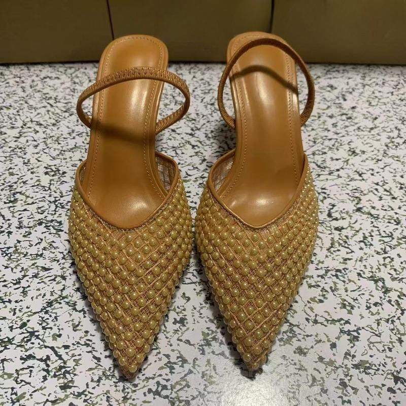 Fashion Summer High Heels Women Slingback Sandals New Design Two Ways To Wear Pointed Toe Brand Hollow Out Party Prom Shoes for Lady