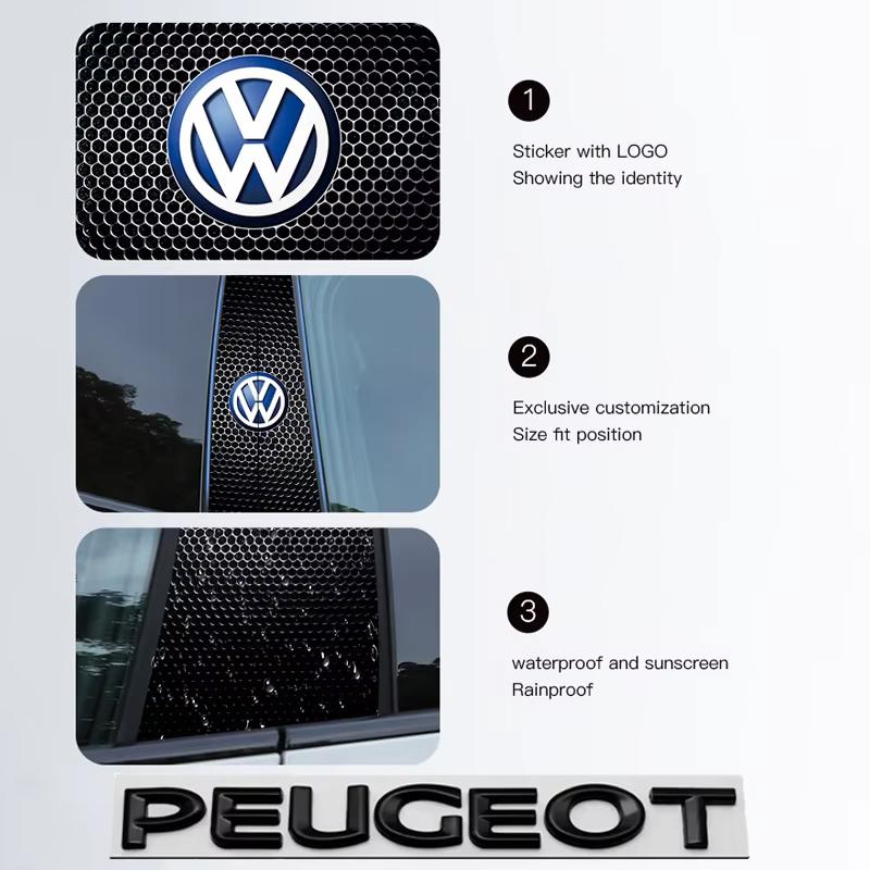 Car B-Pillar Center Column Decoration Cover Decals Accessorie For VW GTI Polo Golf Passat Touareg CC ID.3 B8 Tiguan Jetta T-ROC.SZ9