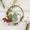 Christmas Wreath with Bird Plush - Door & Wall Hanging Tree Decoration Prop