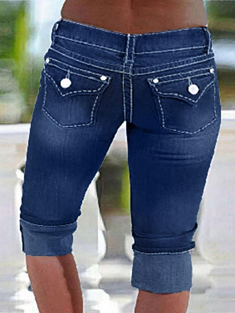 Fashion Women's Denim Leggings Summer Shorts Blue Jeans
