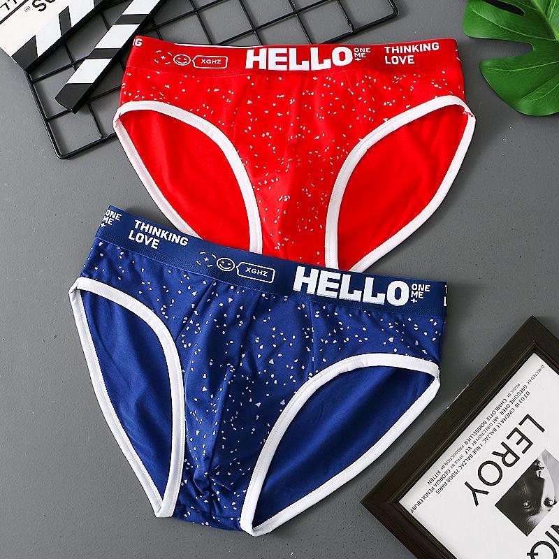 Men's Triangle Underwear for High School Student Pure Cotton Underwear for Young Student Loose and Comfortable