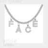 DIY Simple English Letter Necklace with Diamond Inlaid Pendant, Stainless Steel Jewelry for Europe and America.
