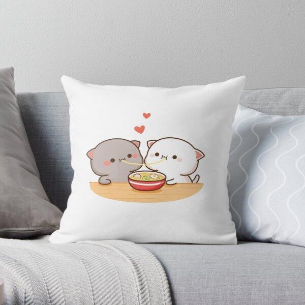 Mochi Peach Cat Print Pillowcase Anime Decorative Pillow Pillowcase Cover Mocha Cushion Cover Cartoon Pillow