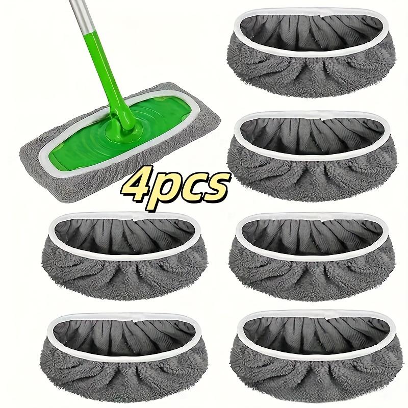 4pcs Premium Reusable Mop Replacement Pads: Washable, Durable, High Absorption for Dry & Wet Cleaning