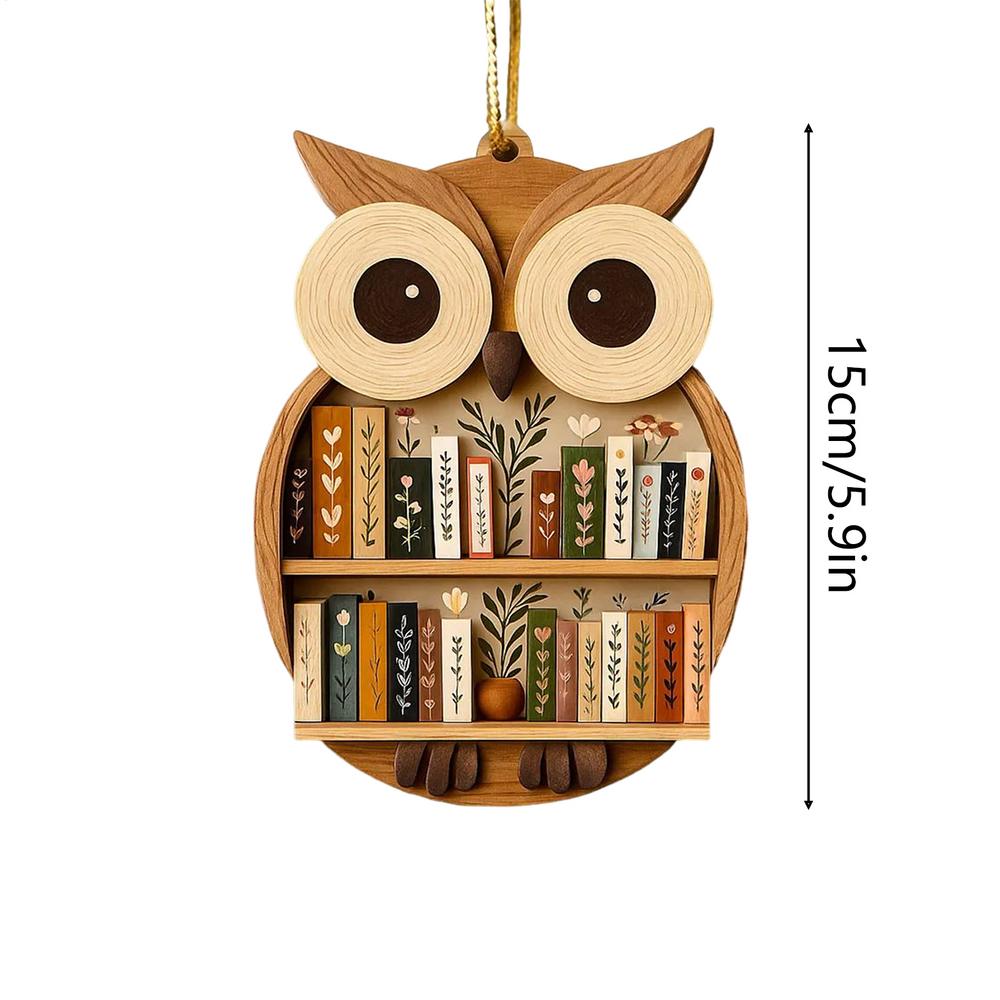 Book Lover Ornament Animal Wooden Cute Holiday Supplies Animal Bookshelf Ornament For Kids Adults Family Home Birthday Halloween