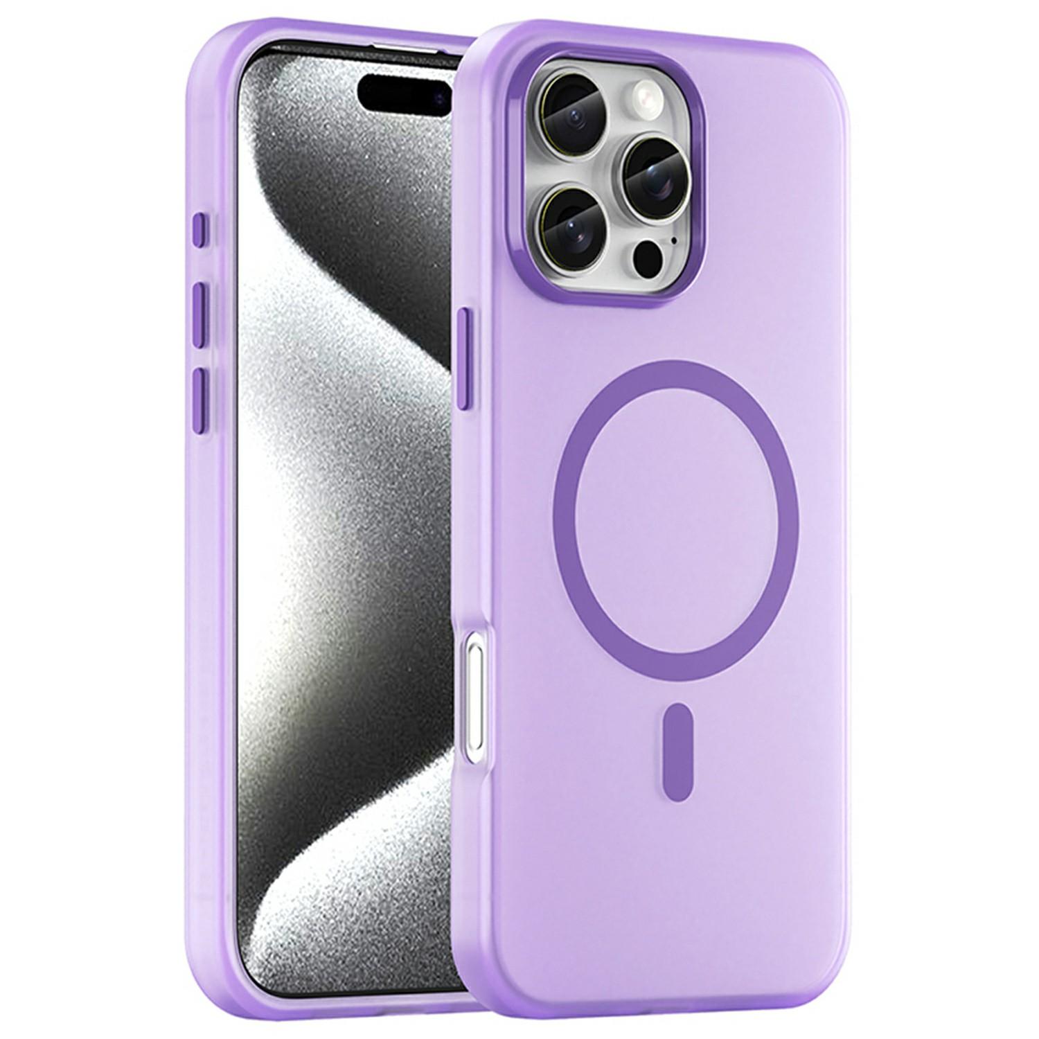 For iPhone 16 Pro Max Case Compatible with MagSafe TPU + PC Slim Matte Translucent Phone Cover D