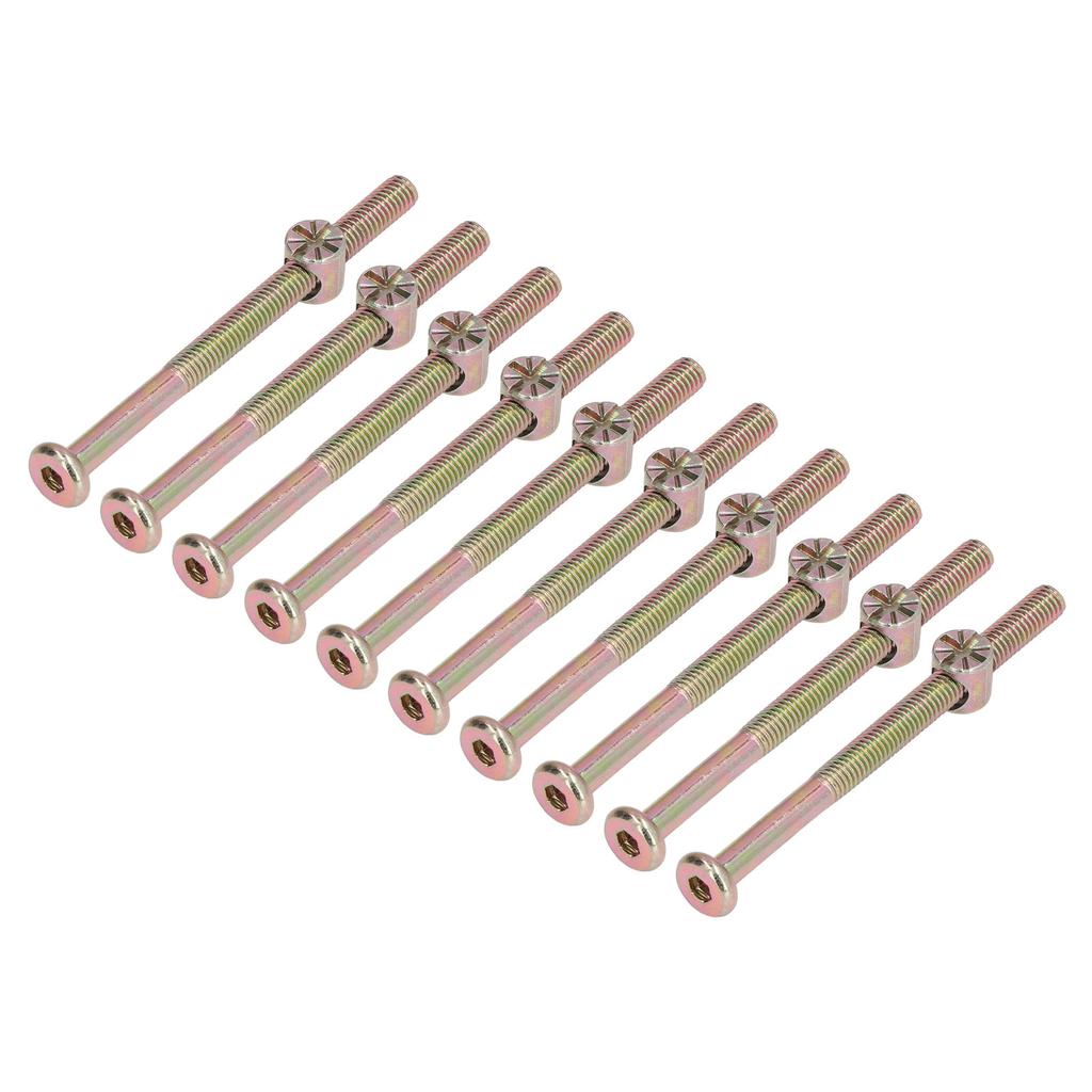 10 Sets Baby Bed Crib Screw M6 Galvanized Stainless Steel Hex Socket Head Cap Screws Hardware Kit