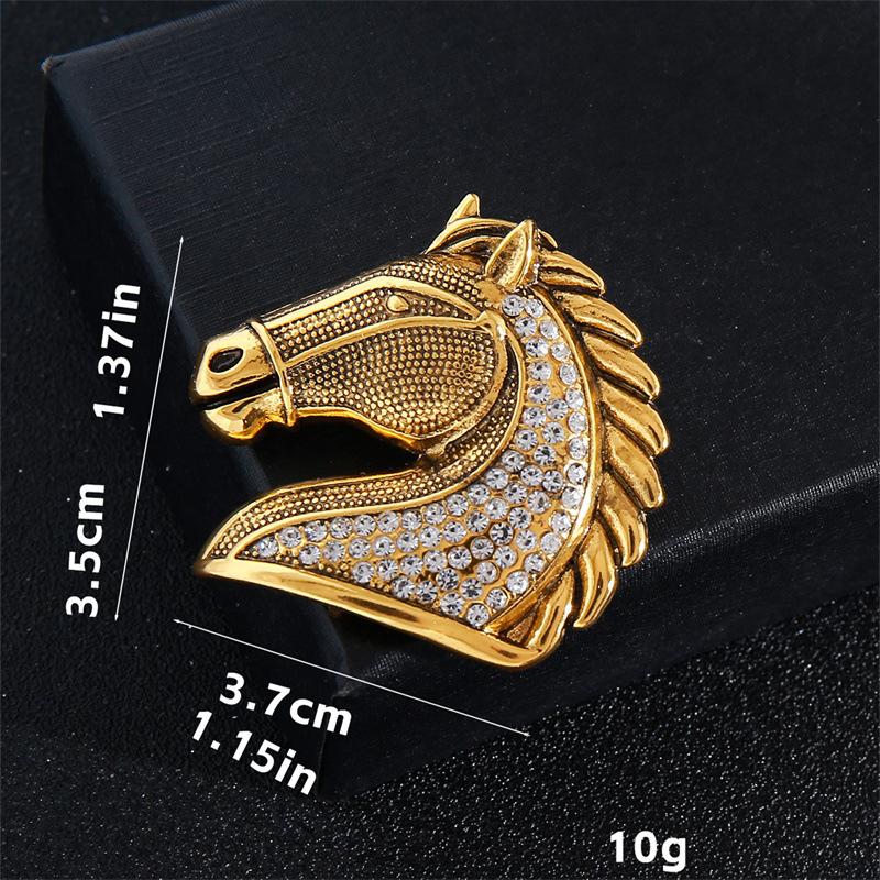 Vintage Horse Head Brooches For Women Men Animal Casual Party Brooch Pins Gifts