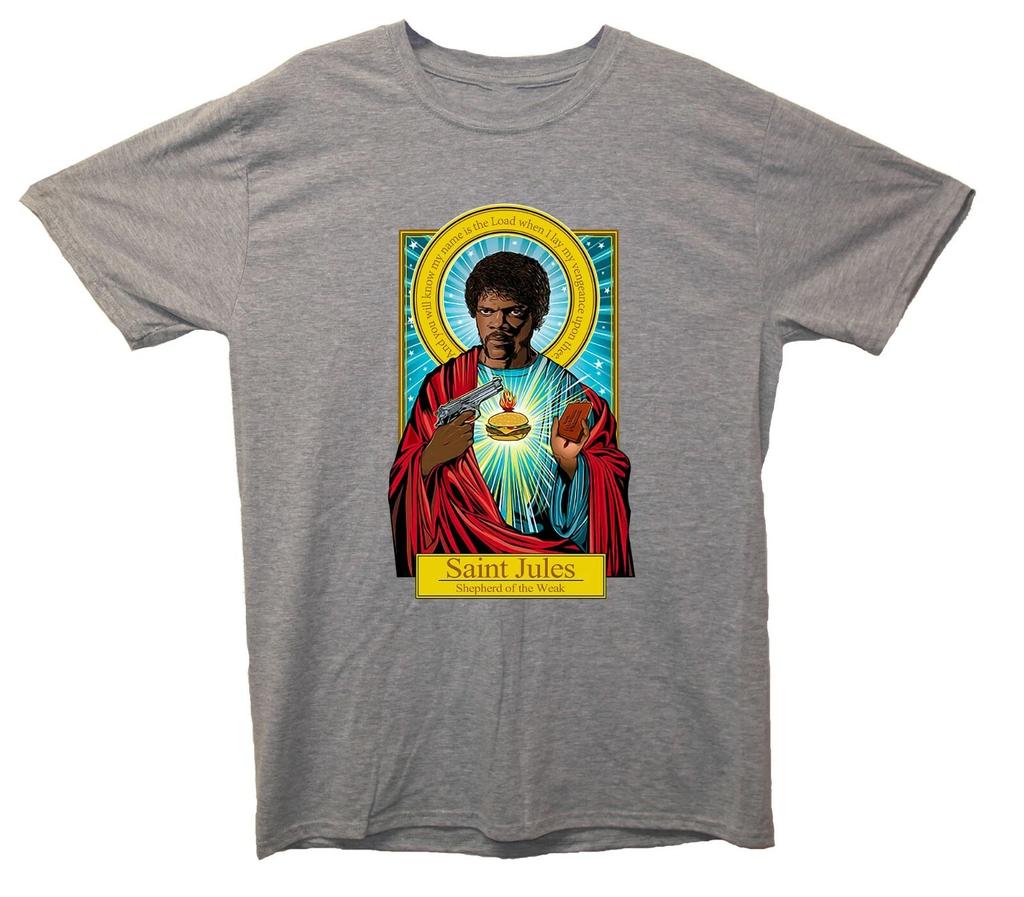 Saint Jules Schäfer der Schwachen Bedrucktes T-Shirt (Inspiriert von Pulp Fiction) Lustig