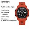 Sanda Unisex Multifunktions Wasserdichte Sport Armbanduhr mit Dual-Anzeige