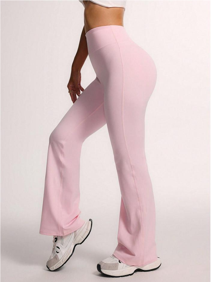 Leopard Print High-Waist Flared Yoga Pants - Wide Leg Streetwear Pilates Fitness Trousers