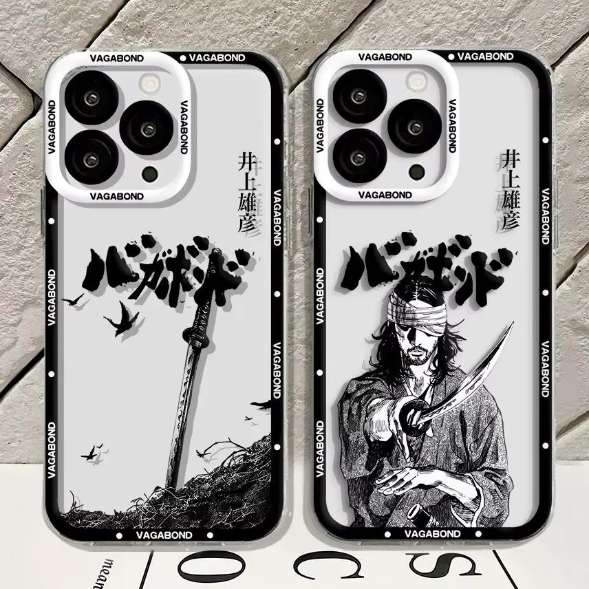 Vagabond Manga Phone Case For iPhone 16 15 14 13 12 11 Pro Max XS X XR 7 8 Soft Silicone Transparent Cover