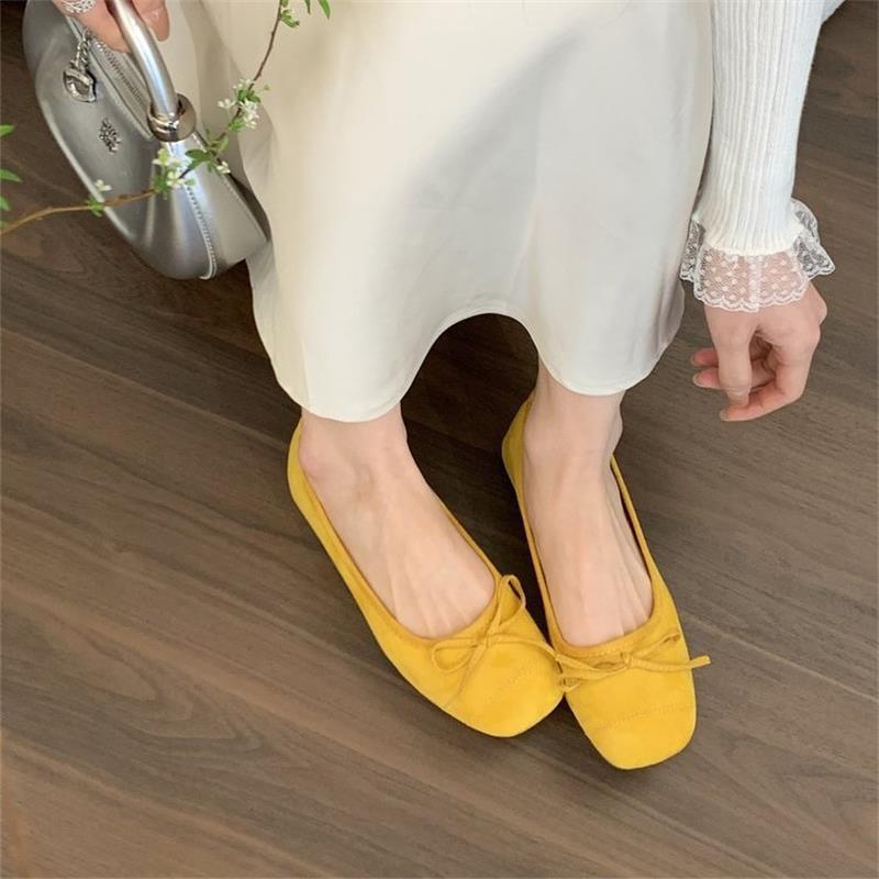 French Bow Round Head Ballet Shoes Fairy Autumn New Small Single Shoes Flat Gentle Evening Shoes