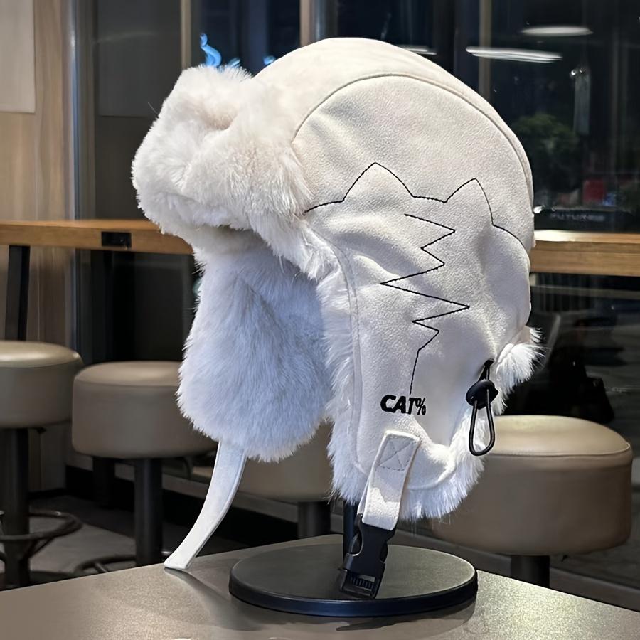 

2025 Зимняя бархатная теплая велосипедная уличная шапка-ушанка от холода, для альпинизма и катания на лыжах, шапка-авиатор белый