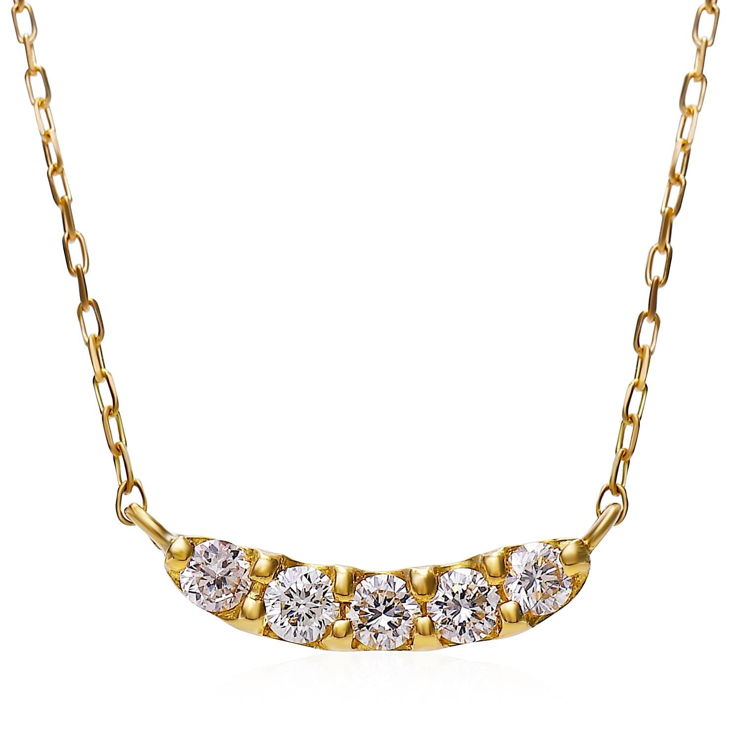 

Lala Christie Diamond 18K Yellow Line Necklace, Gold, Diamond, 0.1ct, lpi51-0030-yg золотий