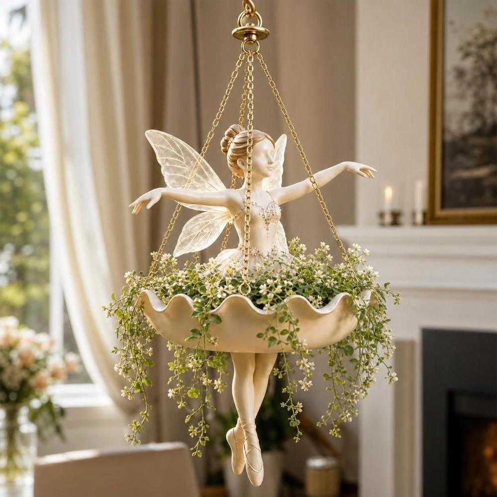 Vintage Ballet Dancer Hanging Planter Elegant Mermaid Plant Holder Flower Container  Indoor Decor