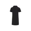 Puma Solid Color Casual Oversized Minimalist Knit Polo Short Sleeve Dress Women's Black
